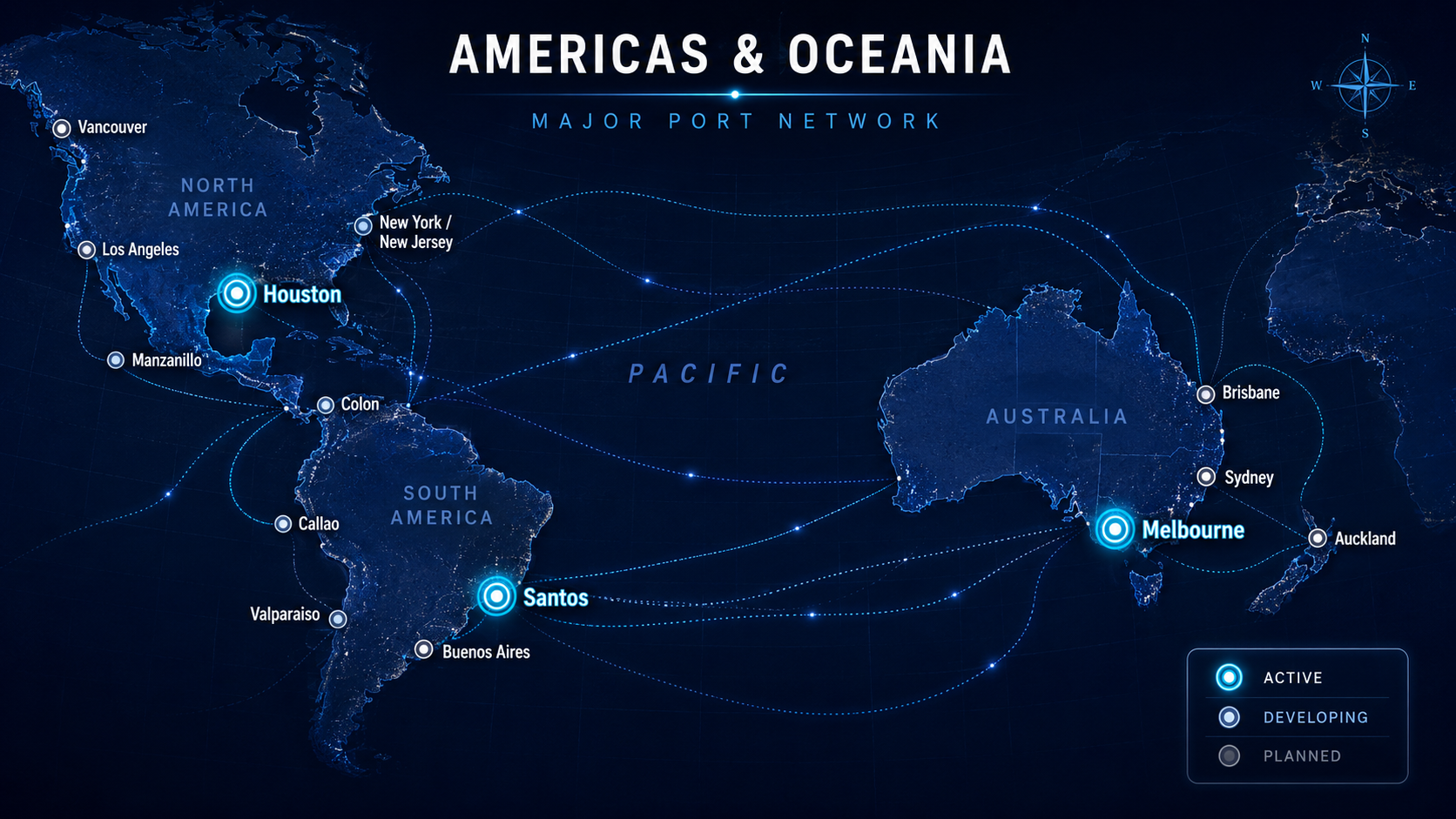 Americas & Oceania Port Network