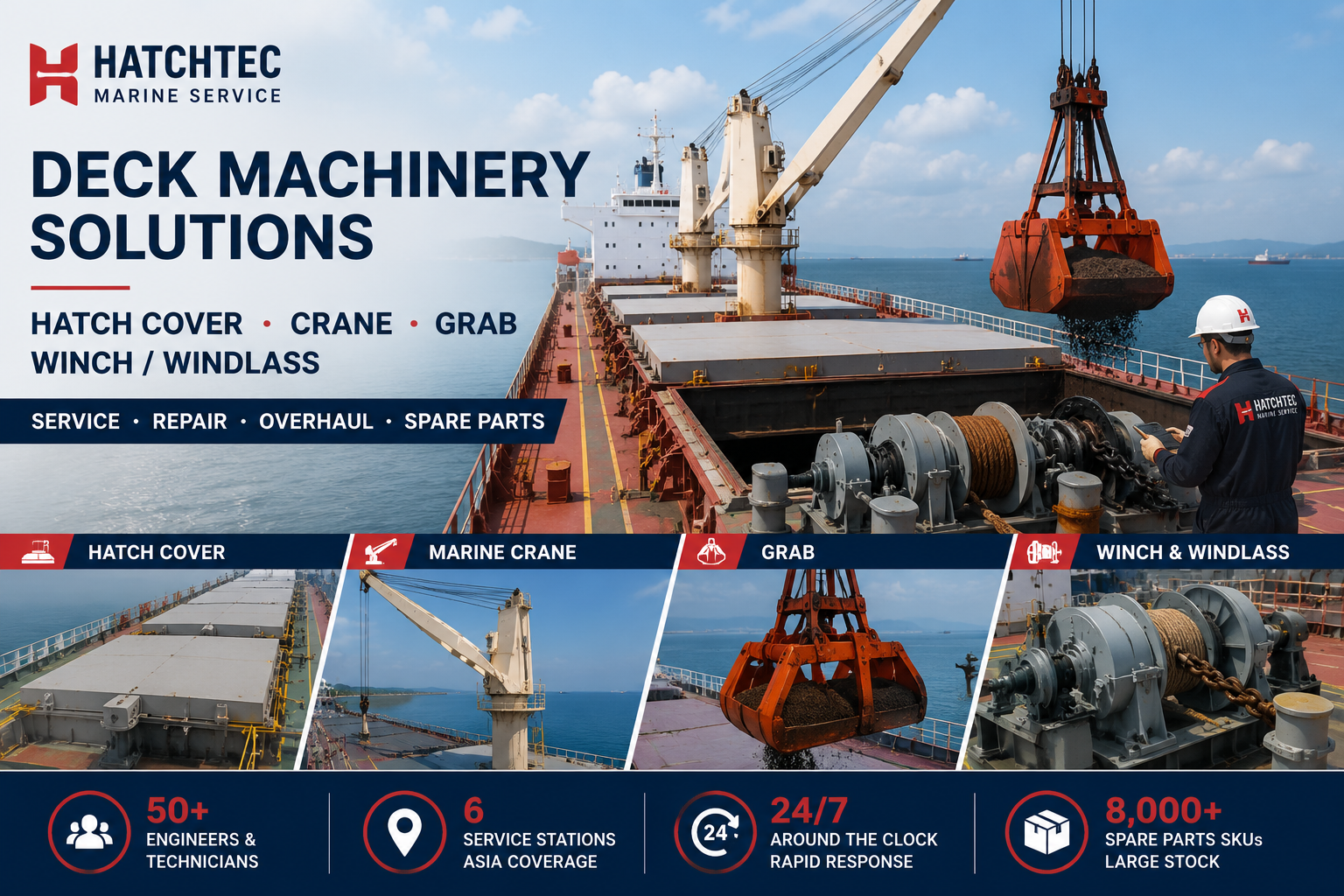 HatchTec Deck Machinery Service and Spare Parts