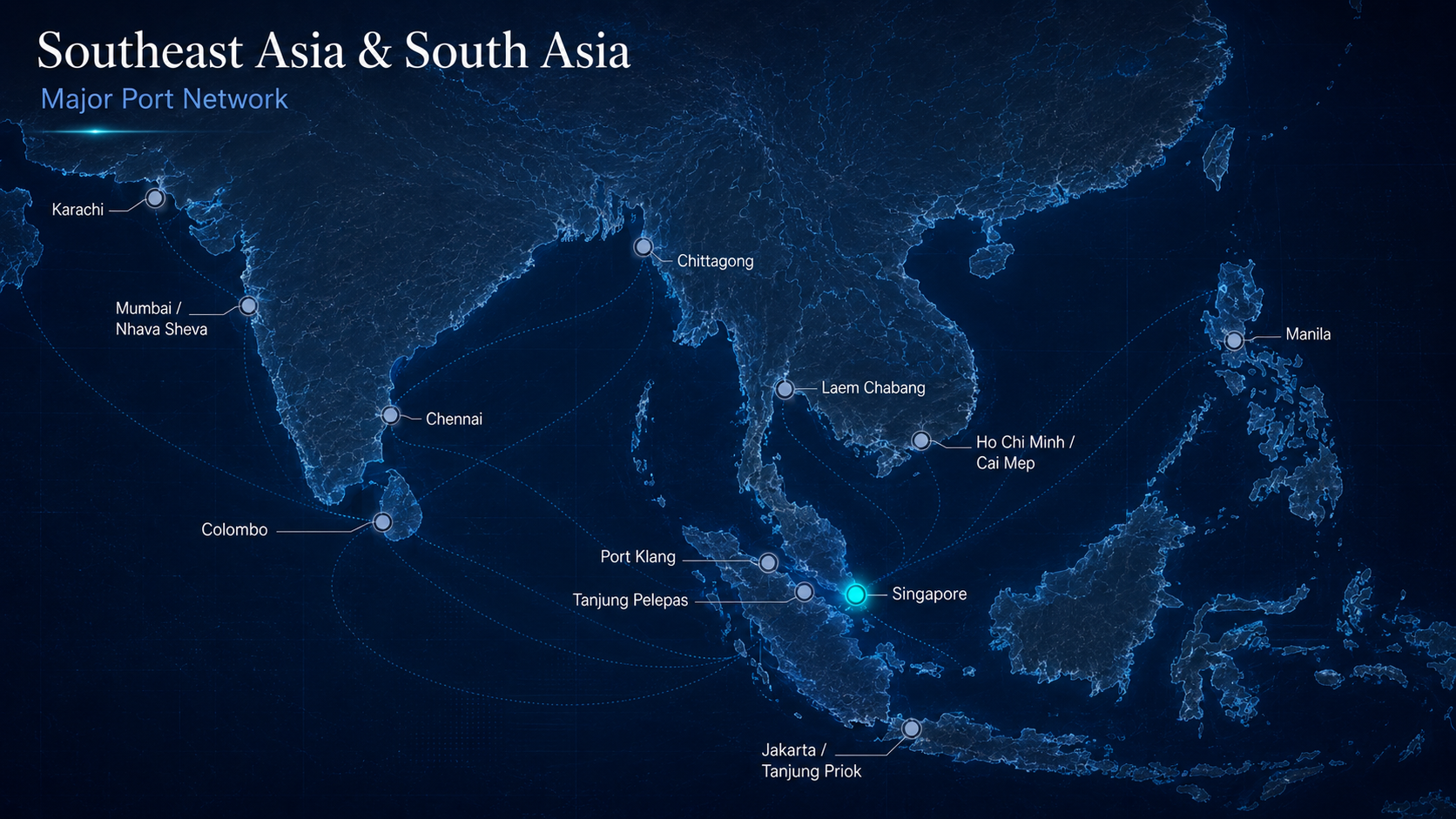 Southeast Asia & South Asia Major Port Network